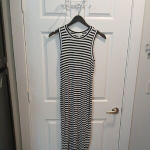 Black and White Striped Maxi Dress